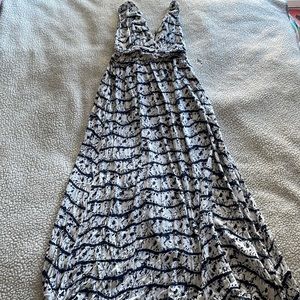 Forever 21 maxi white and blue dress